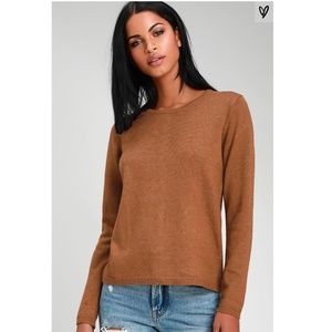 Lulu's: Staying Together Camel Button Back Sweater
